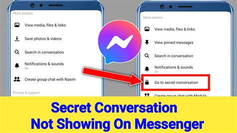 messenger secret conversations not showing.